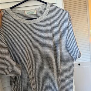 Faherty Black and White Striped Tee